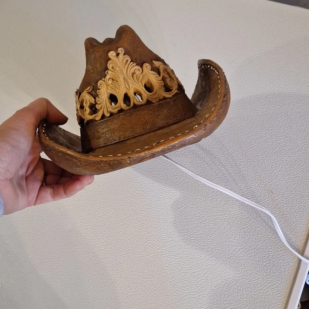 Vintage Western Cowboy Hat Nightlight Lamp